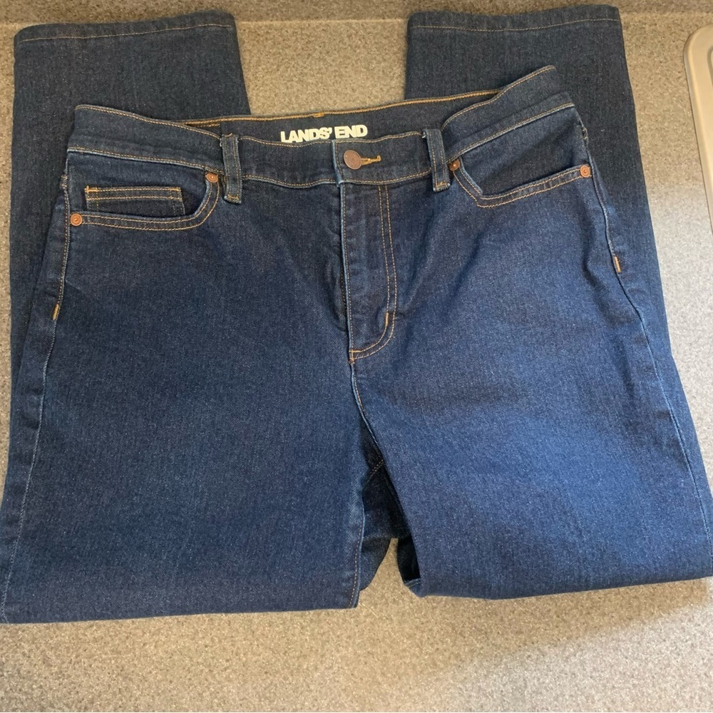 Lands End Blue Jeans Size 12 Petite Minimalist Closet Staple Casual Denim Cute